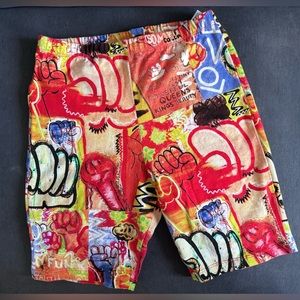 🍑FOREVER 21 Limited Edition Graffiti Style Biker Shorts